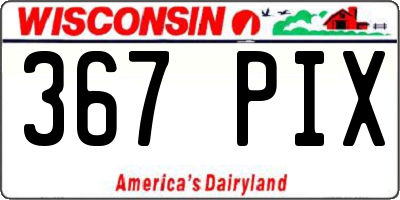 WI license plate 367PIX