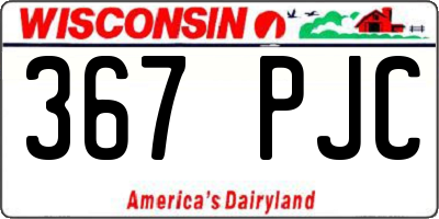 WI license plate 367PJC