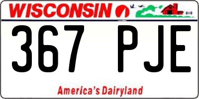 WI license plate 367PJE