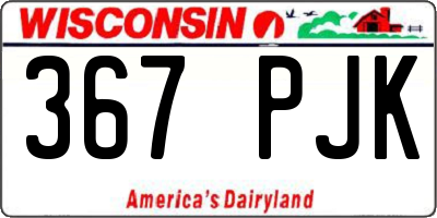 WI license plate 367PJK