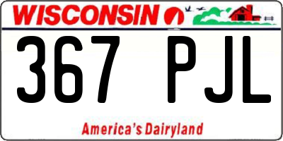 WI license plate 367PJL