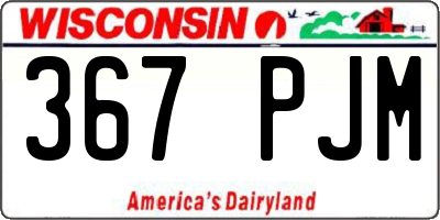 WI license plate 367PJM