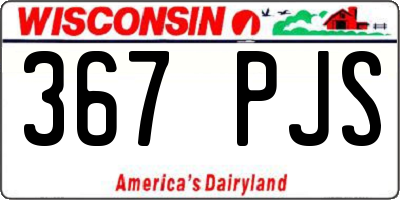 WI license plate 367PJS