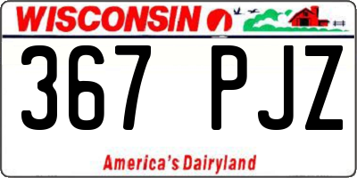 WI license plate 367PJZ