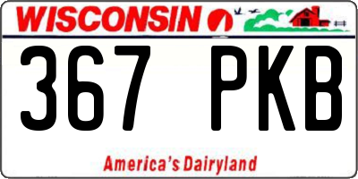 WI license plate 367PKB