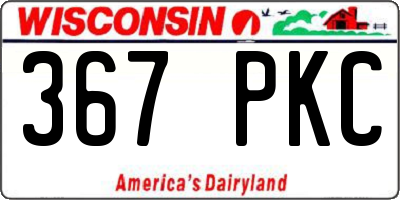 WI license plate 367PKC