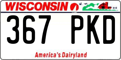 WI license plate 367PKD