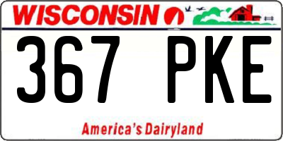 WI license plate 367PKE