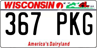 WI license plate 367PKG