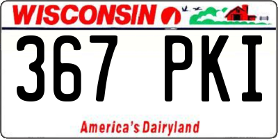 WI license plate 367PKI