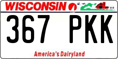 WI license plate 367PKK