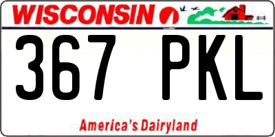 WI license plate 367PKL