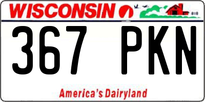 WI license plate 367PKN