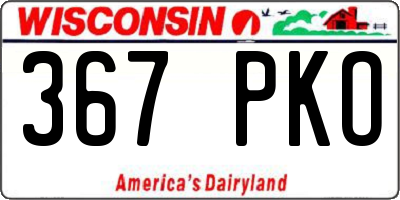 WI license plate 367PKO