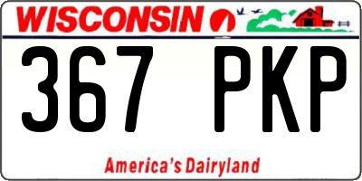 WI license plate 367PKP