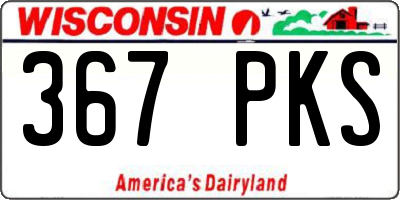 WI license plate 367PKS