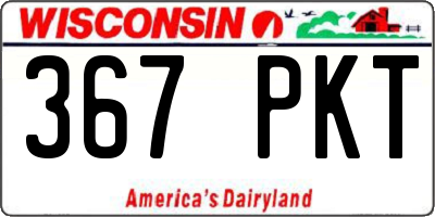 WI license plate 367PKT