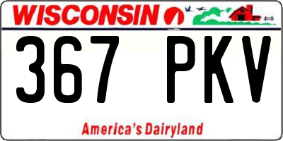 WI license plate 367PKV