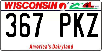 WI license plate 367PKZ