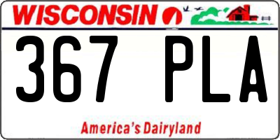 WI license plate 367PLA