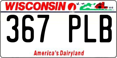 WI license plate 367PLB