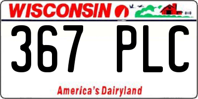 WI license plate 367PLC