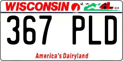 WI license plate 367PLD