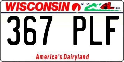 WI license plate 367PLF