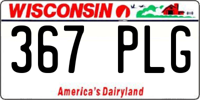 WI license plate 367PLG