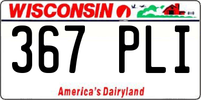WI license plate 367PLI