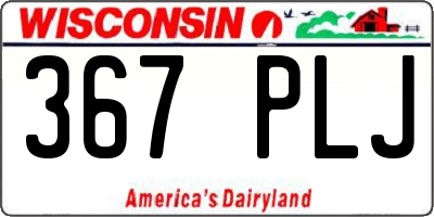 WI license plate 367PLJ