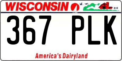 WI license plate 367PLK