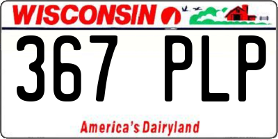 WI license plate 367PLP