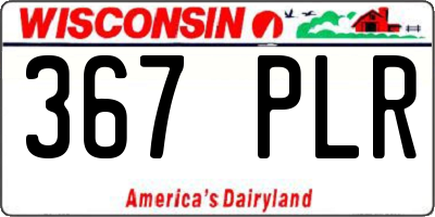 WI license plate 367PLR