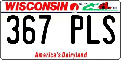 WI license plate 367PLS
