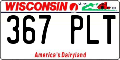 WI license plate 367PLT