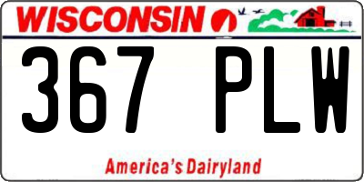 WI license plate 367PLW