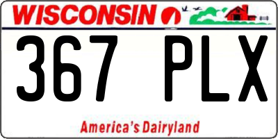 WI license plate 367PLX