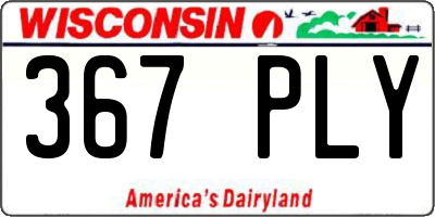 WI license plate 367PLY