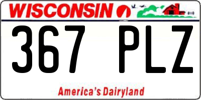 WI license plate 367PLZ