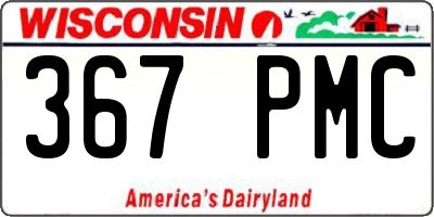 WI license plate 367PMC