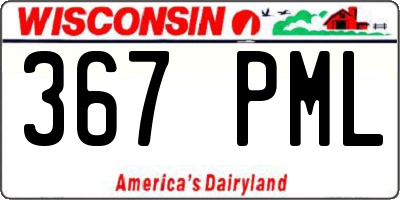 WI license plate 367PML