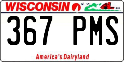 WI license plate 367PMS