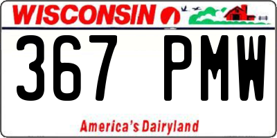 WI license plate 367PMW
