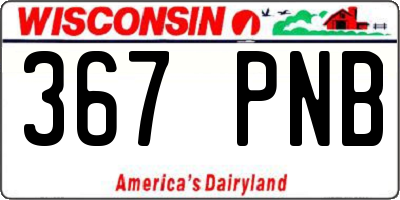 WI license plate 367PNB