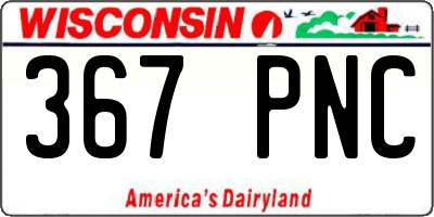 WI license plate 367PNC