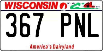 WI license plate 367PNL