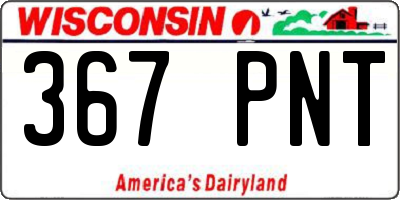 WI license plate 367PNT