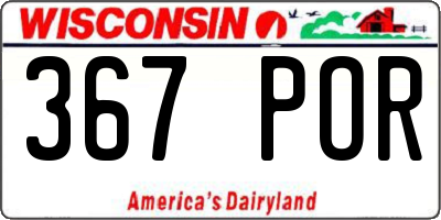 WI license plate 367POR