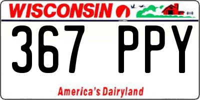 WI license plate 367PPY